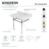 Kingston Brass 36X22 Carrara Marble Vanity Top W/Brass Feet Combo, Carrara Marble/Blk KVPB3630MB0